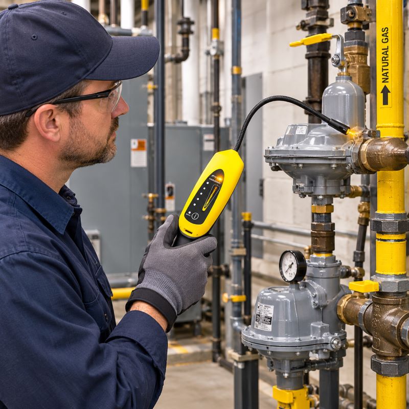 Inficon Gas Mate Detecting Natural Gas in Mechanical Room